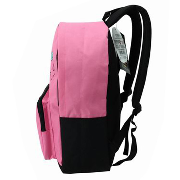 Ghiozdan TEENS FRIENDS, compartiment incapator cu fermoar, buzunar frontal, cusaturi duble, negru si roz - imagine 4