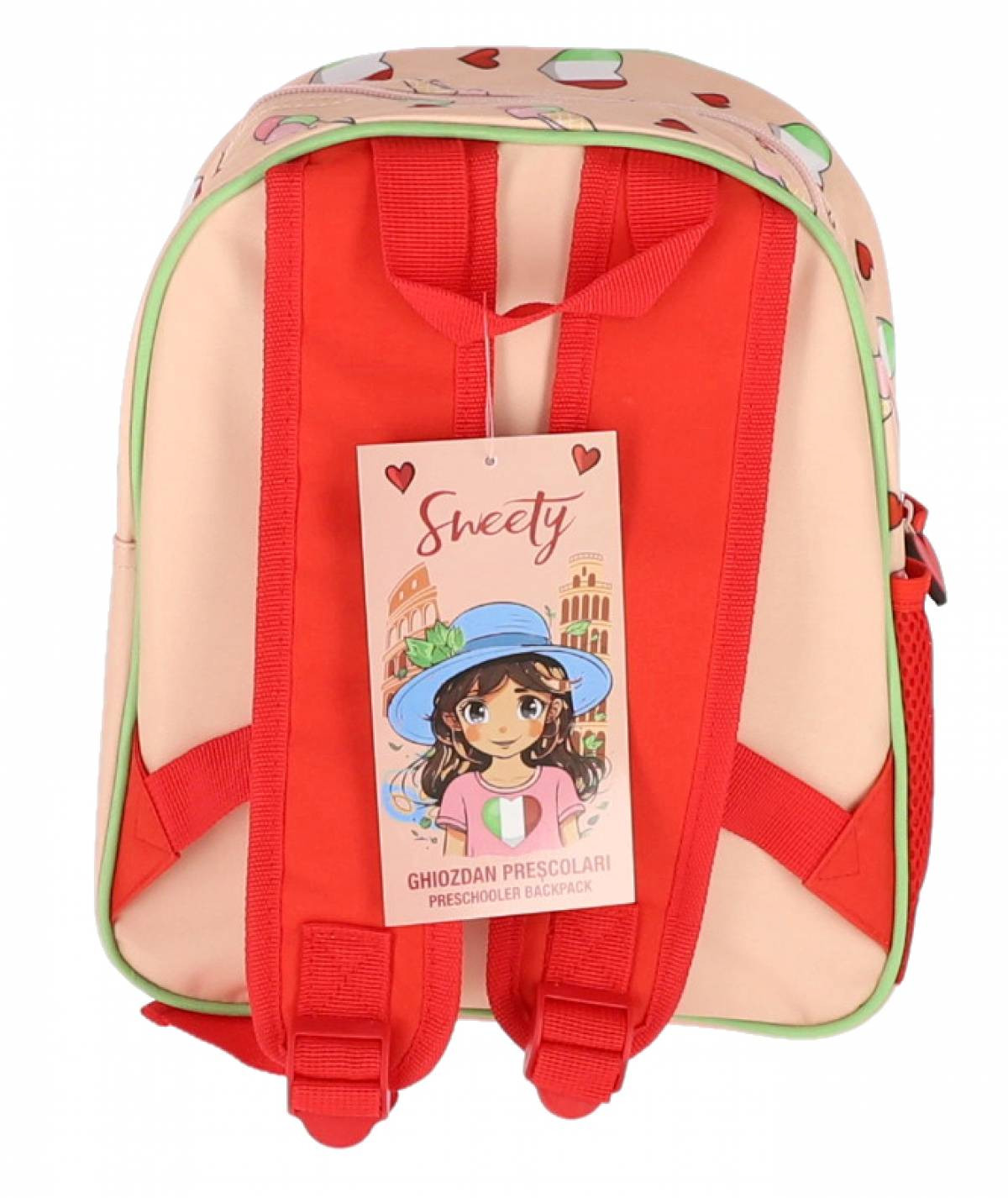 Ghiozdan pentru prescolari din colectia Sweety, fermoar asortat, usor si confortabil, 28x24x9 cm - imagine 4