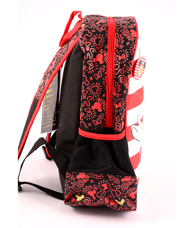Ghiozdan cu Disney Minnie Mouse, baza intarita, compartiment principal cu fermoar, print auriu - 2 | YEO