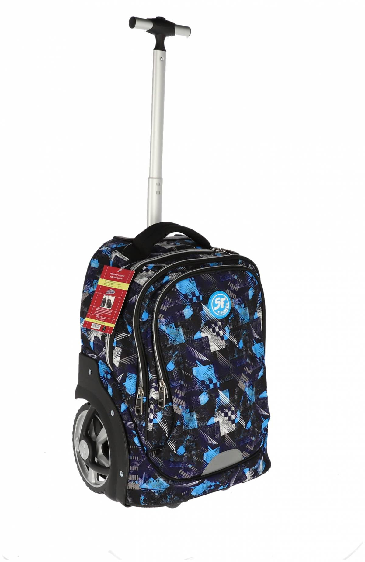 Ghiozdan troller Power, maner telescopit, roti mari, compartiment laptop, buzunare frontale, 50x34x26 cm - 1 | YEO