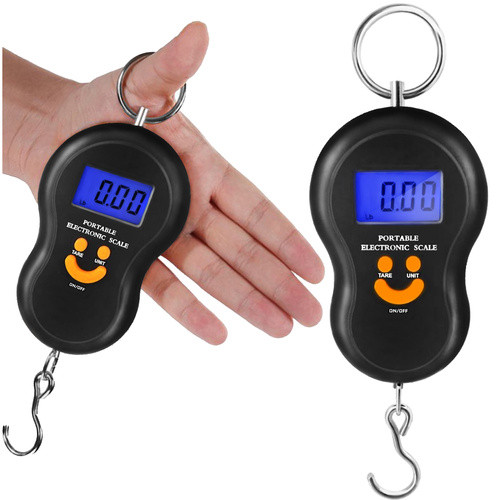 Cantar cu carlig pentru bagaje, maxim 50 kg, ecran LCD, oprire automata, TARE, HOLD