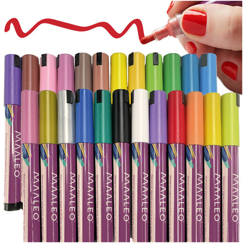 Set markere acrilice impermeabile, 24 culori, pentru multiple suprafete, varf 4 mm - 1 | YEO