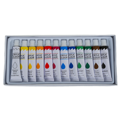 Set pentru pictura, panza 30x40cm, paleta, vopsea acrilica, pensule, multicolor - 3 | YEO