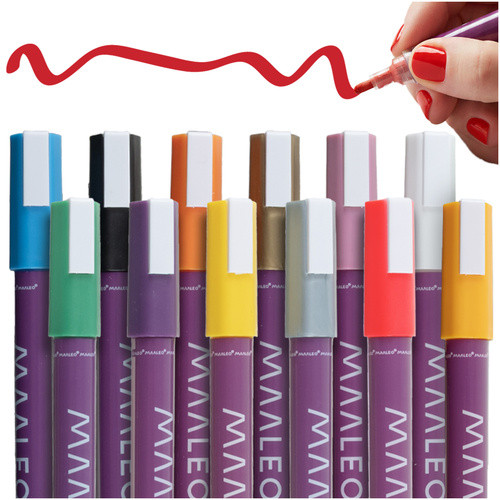 Set 12 markere decorative, acrilice, impermeabile, utilizare universala, culori intense - 3 | YEO