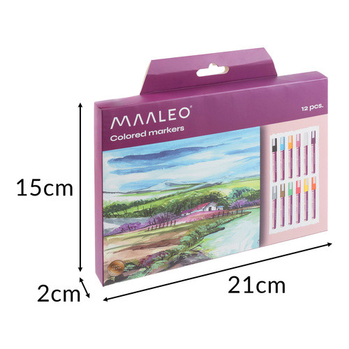 Set 12 markere decorative, acrilice, impermeabile, utilizare universala, culori intense - 1 | YEO