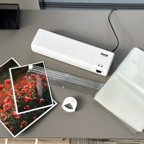 Set laminator A4, 150-250 microni, laminare la cald/rece, trimmer, dispozitiv rotunjire colturi, 60 plicuri - 2 | YEO