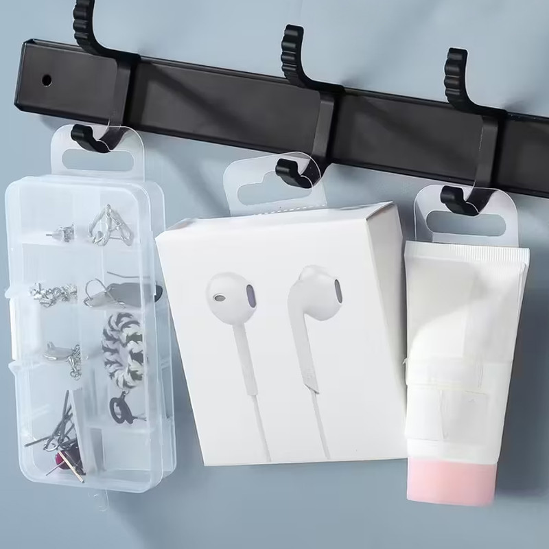 Agatatori autoadezive eurohole, din plastic, transparente, set 12 bucati - imagine 3