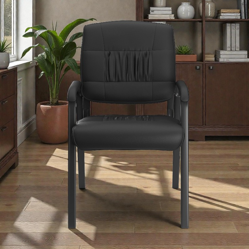 Scaun de conferinta, tapiterie piele ecologica si spuma, cotiere captusite, inaltime 91 cm - imagine 8