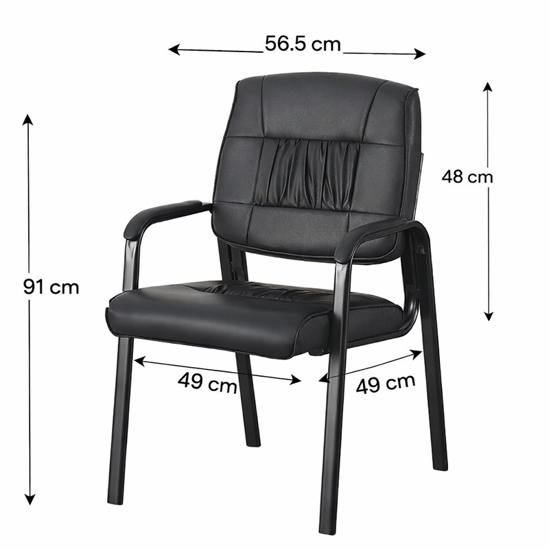 Scaun de conferinta, tapiterie piele ecologica si spuma, cotiere captusite, inaltime 91 cm - imagine 5