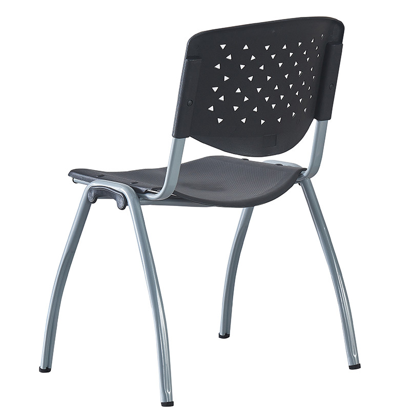 Scaun conferinta, spatar si sezut PP, stivuibil, model perforat, negru - imagine 4