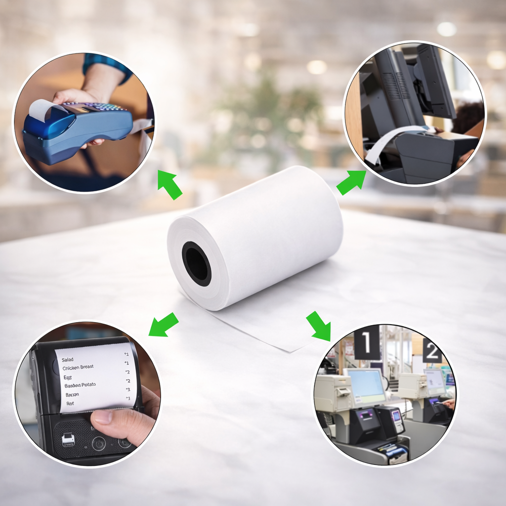 Rola hartie termica casa marcat, 57 mm x 18 m, 48 g/mp, alba - imagine 6