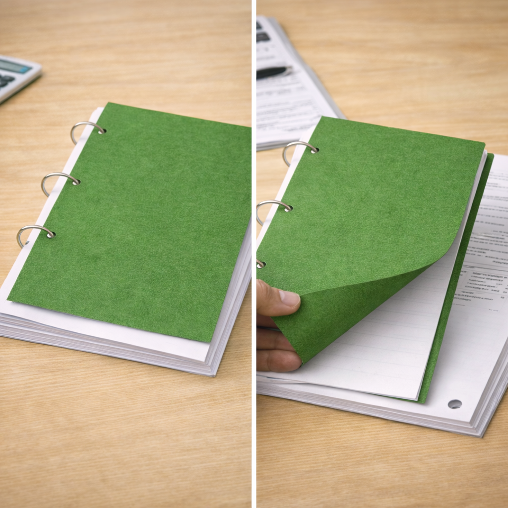 Coperta indosariere documente, format A4, carton texturat 230g/mp, top 100 coli Verde - imagine 15