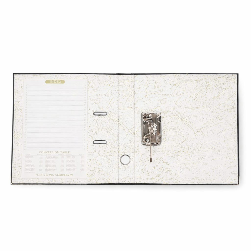 Biblioraft Negru A4 cu Bordura Metalica – Cotor 7.5 cm, Rezistent pentru Arhivare - imagine 4
