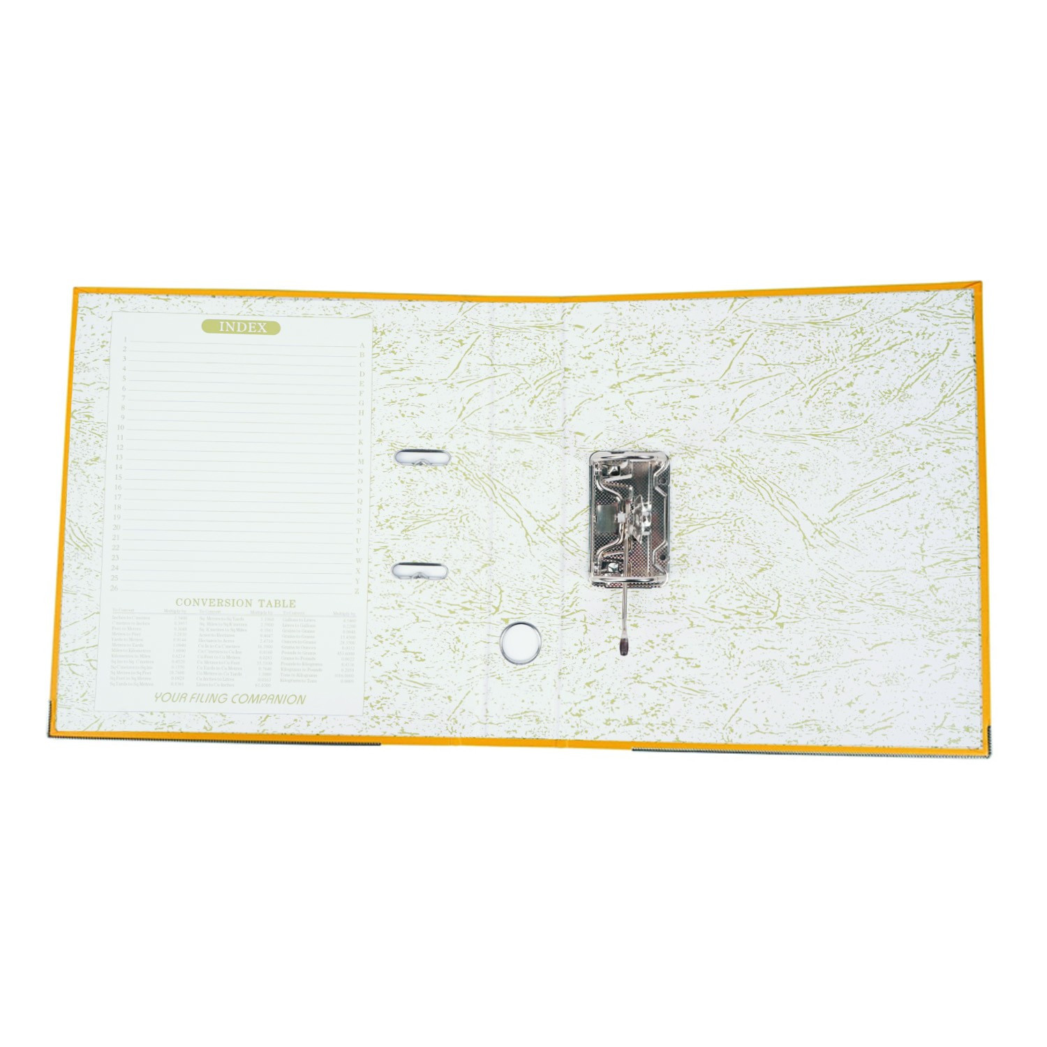 Biblioraft Galben A4 cu Bordura Metalica – Cotor 7.5 cm, Capacitate 500 Coli - imagine 5