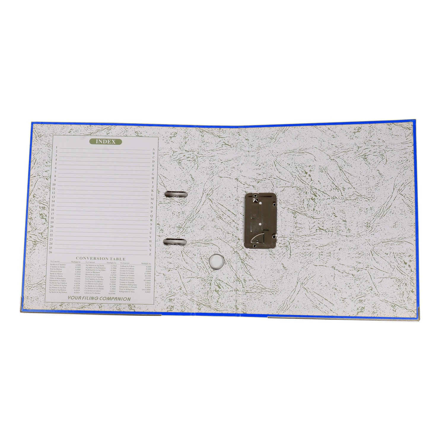 Biblioraft albastru A4 pentru arhivare documente – Cotor 7.5 cm, Bordura Metalica, 500 Coli - imagine 4