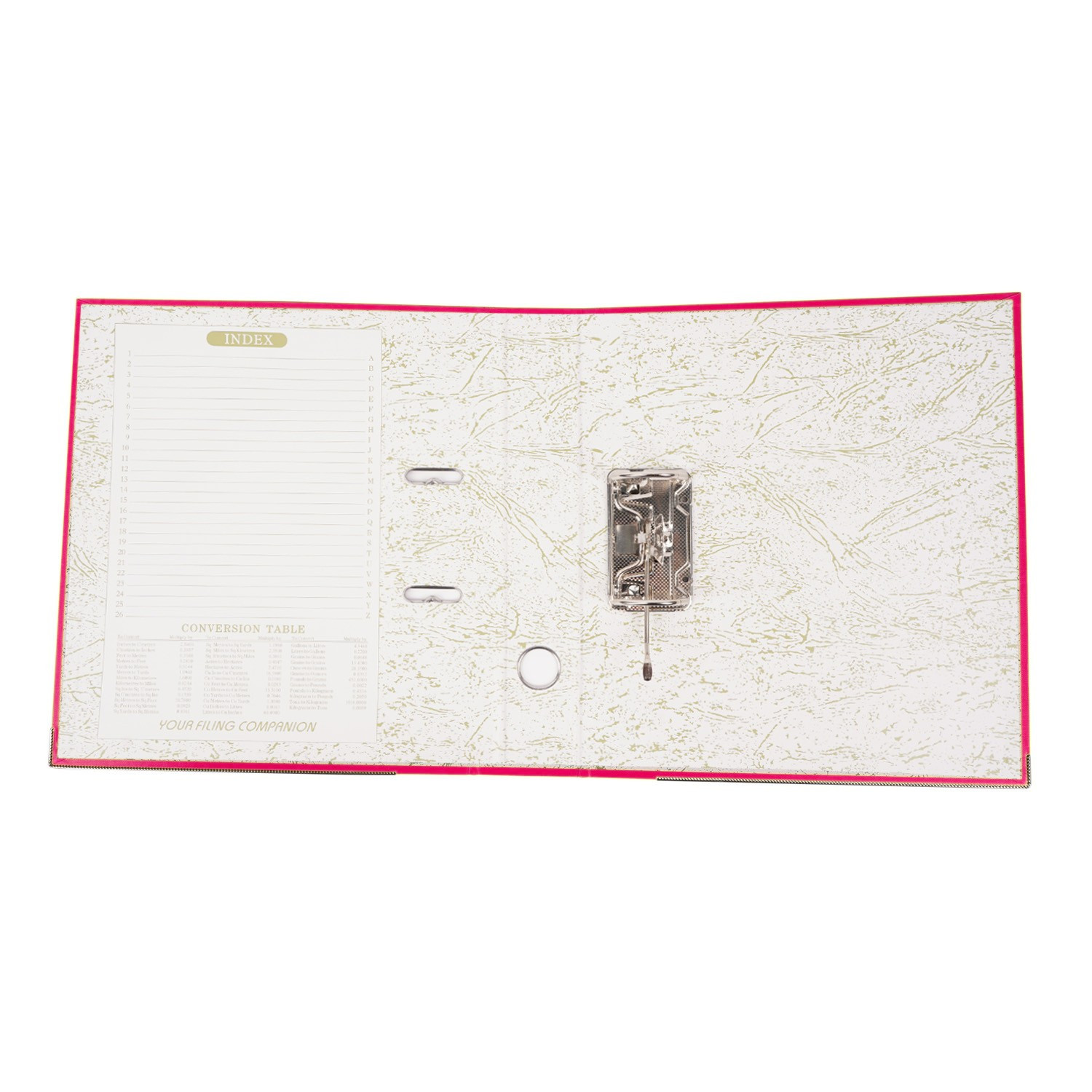 Biblioraft rosu A4 pentru documente – Cotor 5 cm, Bordura Metalica, 350 Coli - imagine 4