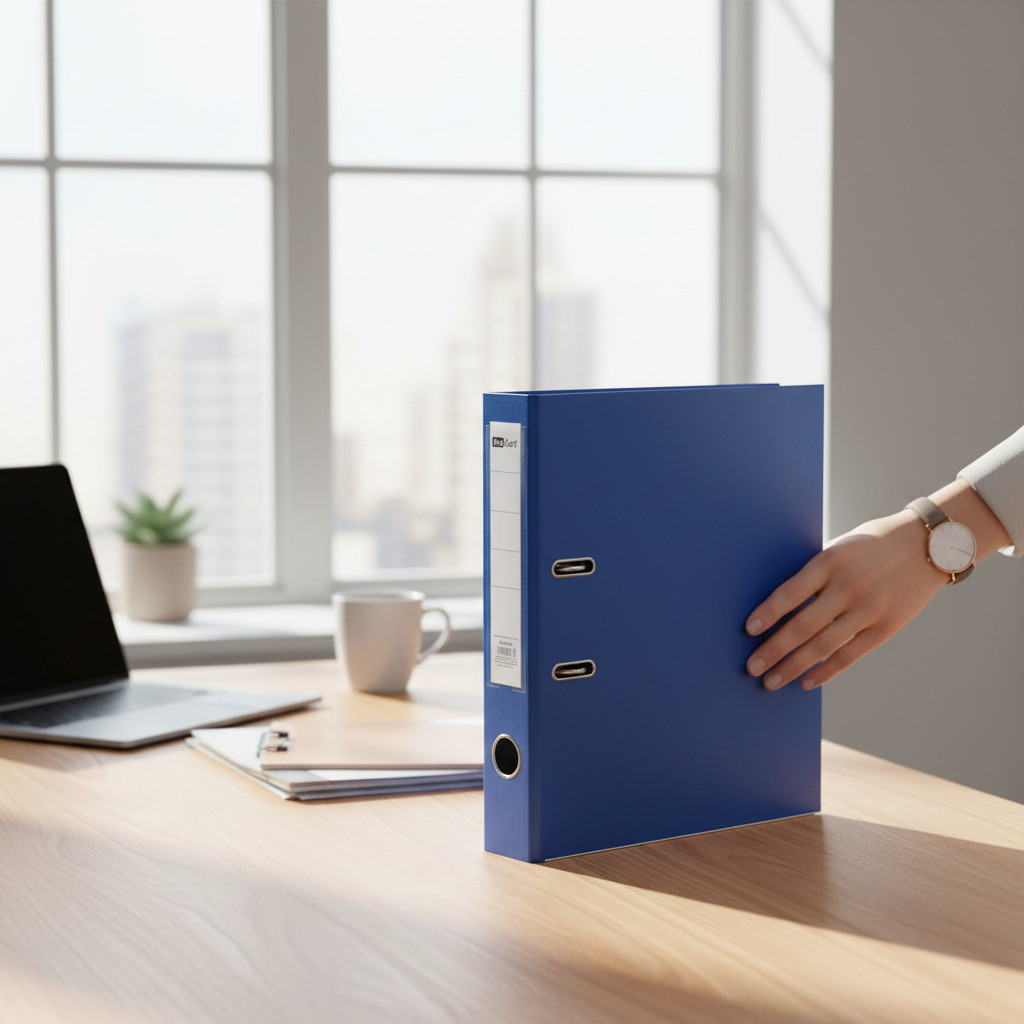 Biblioraft albastru A4 pentru arhivare eficienta – Cotor 5 cm, Bordura Metalica, 350 Coli - imagine 8