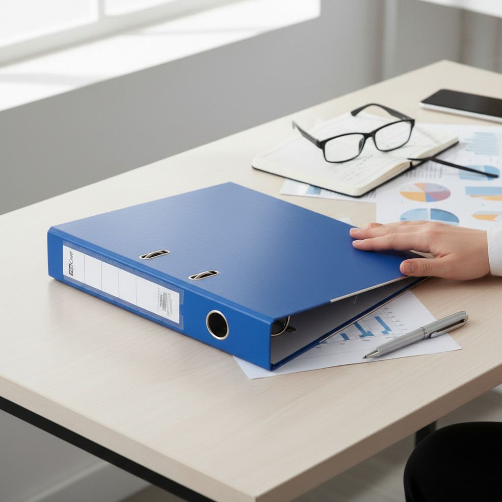 Biblioraft albastru A4 pentru arhivare eficienta – Cotor 5 cm, Bordura Metalica, 350 Coli - imagine 7