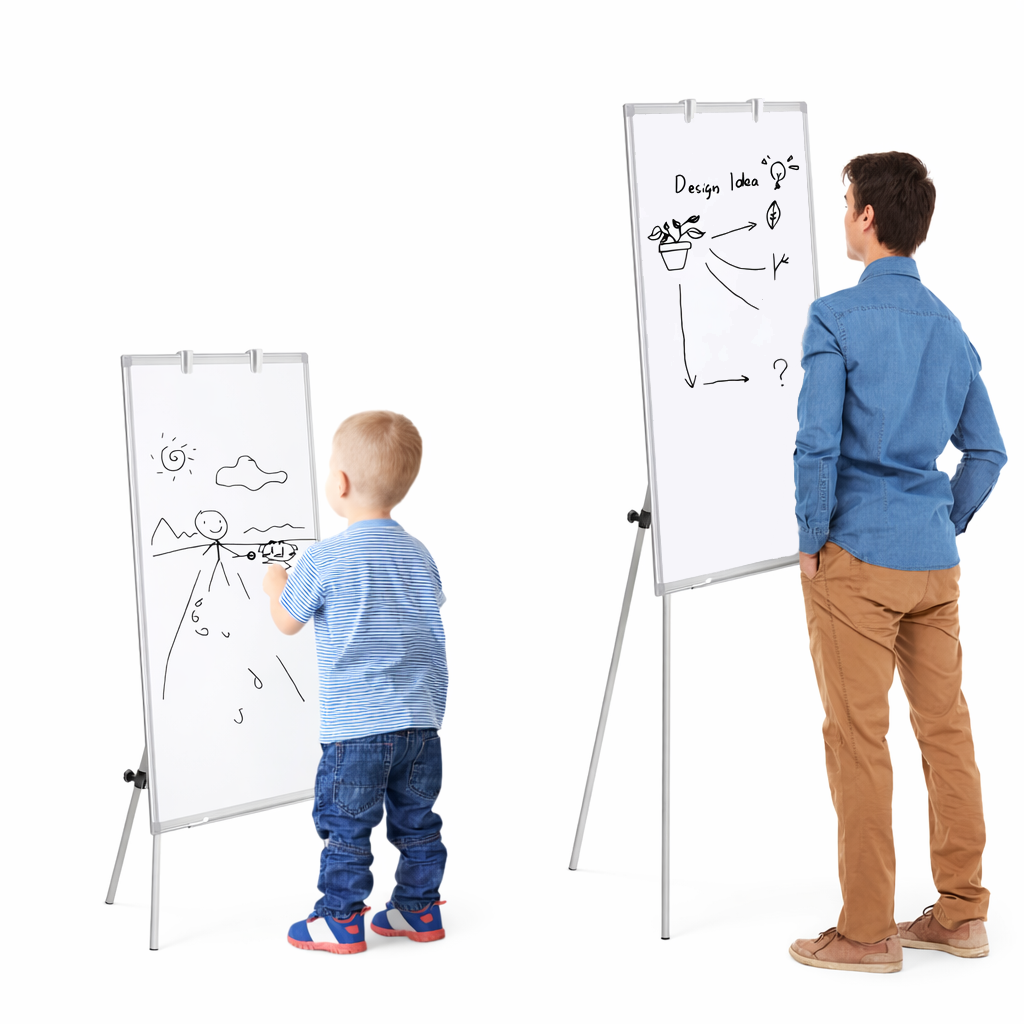 Flipchart magnetic 70x100 cm, cu inaltime reglabila maxim 170 cm , suport markere - imagine 4