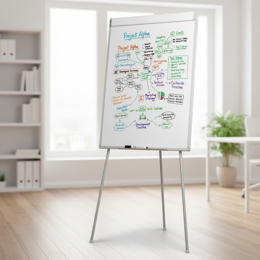 Flipchart magnetic 70x100 cm, cu inaltime reglabila maxim 170 cm , suport markere - imagine 6