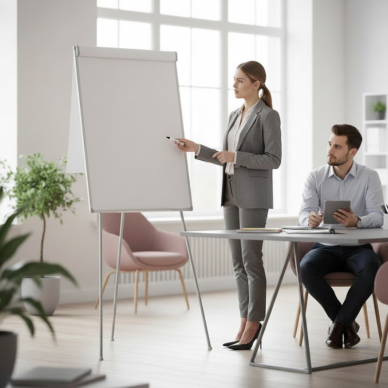 Flipchart magnetic 70x100 cm, cu inaltime reglabila maxim 170 cm , suport markere - imagine 10