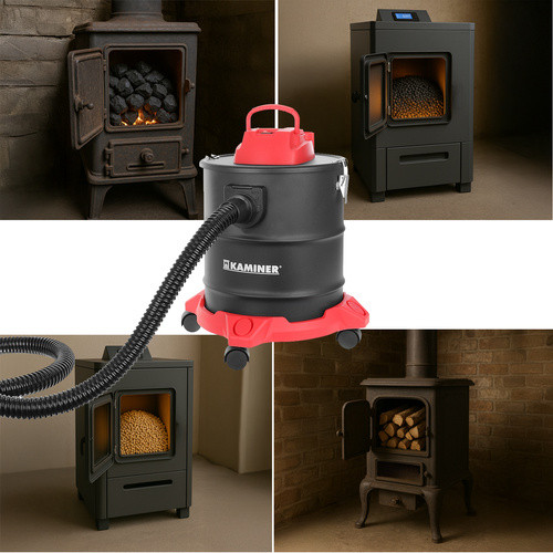 Aspirator industrial pentru cenusa, fara sac, 20 litri, 1600 W, filtru HEPA, geanta inclusa, negru/rosu, RESIGILAT - imagine 4