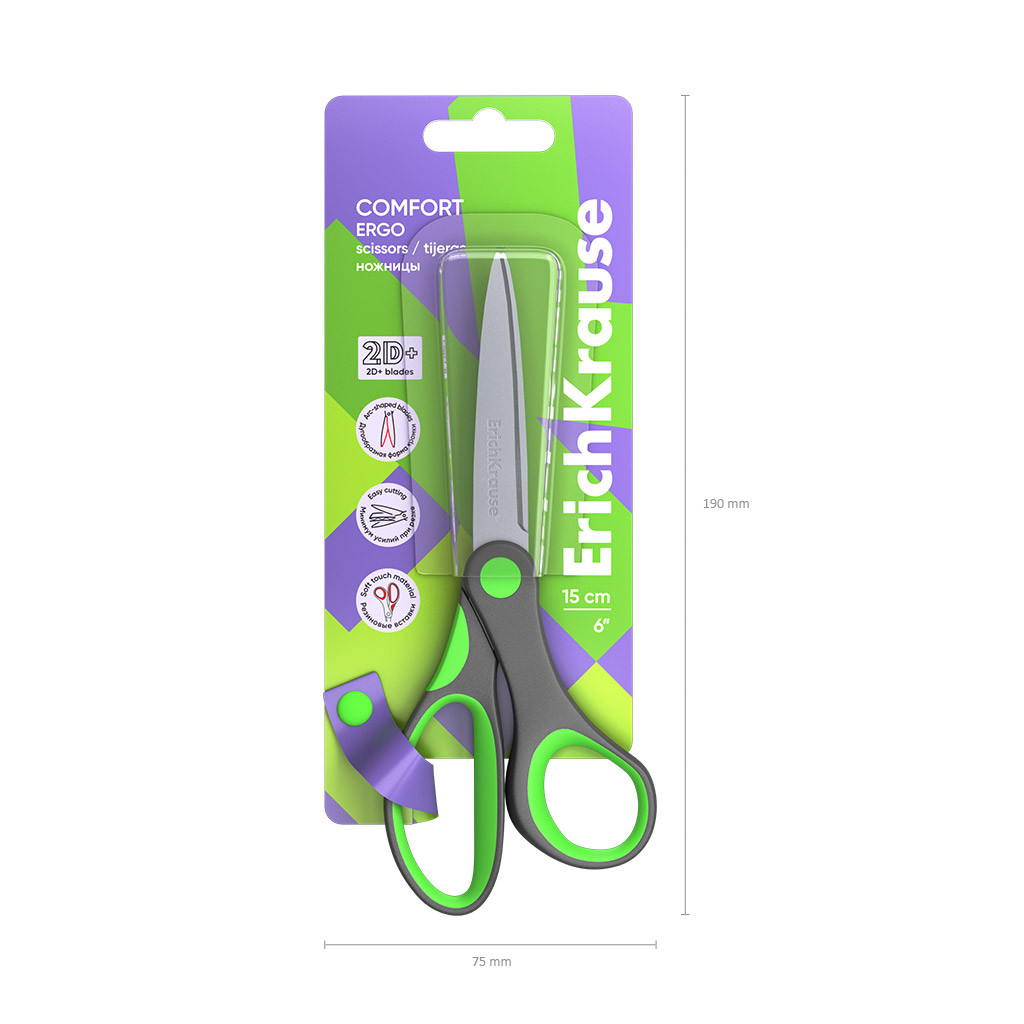 Foarfeca Ek Comfort, lungime 15 cm, manere ergonomice - imagine 6