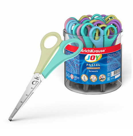 Foarfeca Ek Joy Pastel 13.5 cm, lame otel inoxidabil, culori pastel - imagine 2