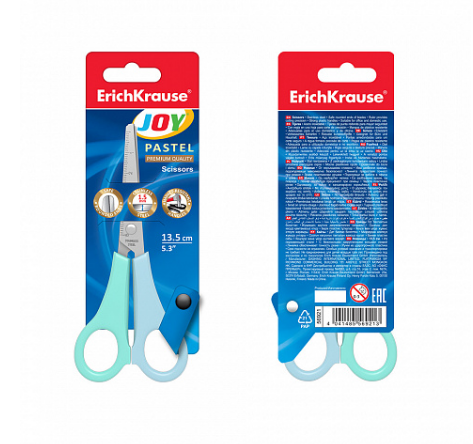 Foarfeca Ek Joy Pastel 13.5 cm, pentru stangaci, diverse culori - imagine 3