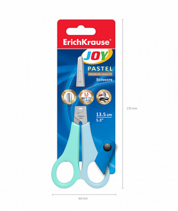 Foarfeca Ek Joy Pastel 13.5 cm, pentru stangaci, diverse culori - imagine 5