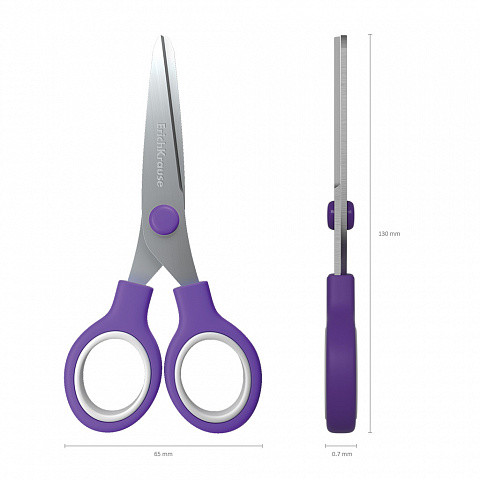 Foarfeca EK Junior, cu capac protectie si eticheta nume, diverse culori - imagine 3