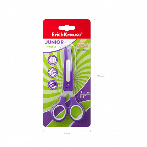 Foarfeca EK Junior, cu capac protectie si eticheta nume, diverse culori - imagine 5