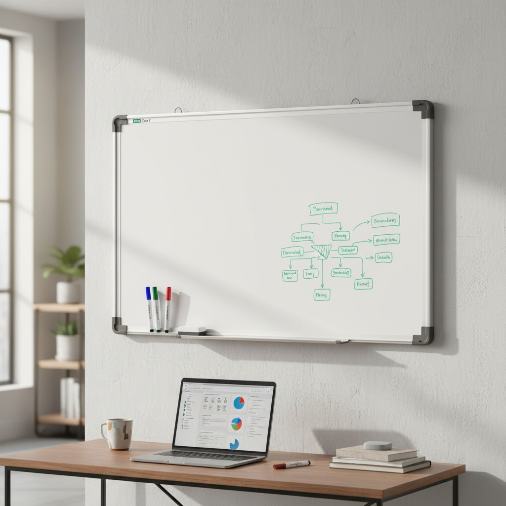 Tabla magnetica whiteboard 90x150 cm, rama aluminiu, tavita markere - imagine 17