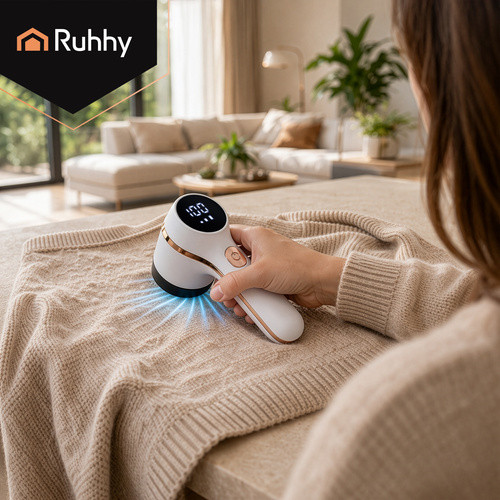 Aparat de curatat scame, wireless, 3 moduri functionare, 6 lame otel, LCD, 9500 rpm - imagine 4