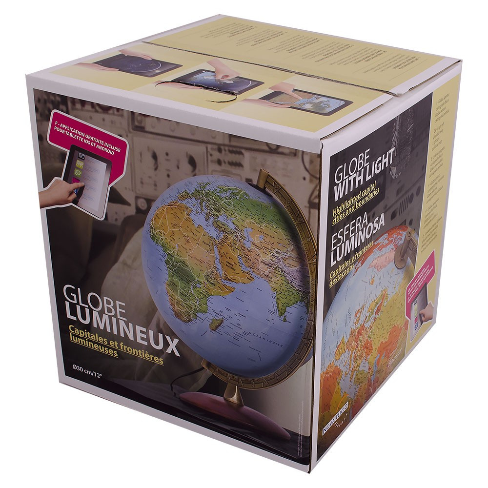 Glob geografic iluminat 30 cm – Lumierissimo, design premium, lumina ambientala si detalii clare - imagine 5