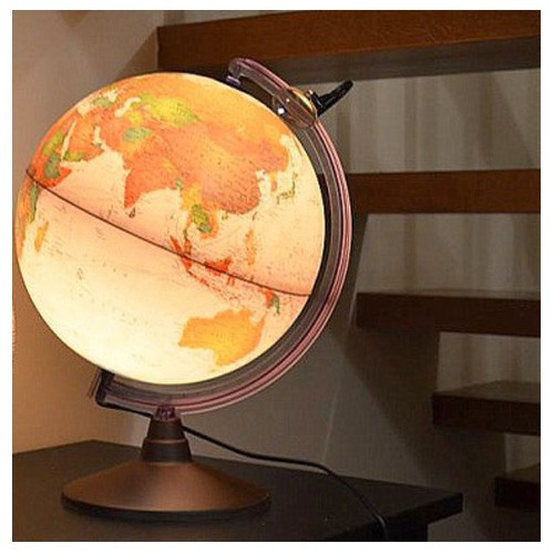Glob geografic iluminat Marco Polo 25 cm – design clasic, lumina ambientala si detalii geografice clare - imagine 3