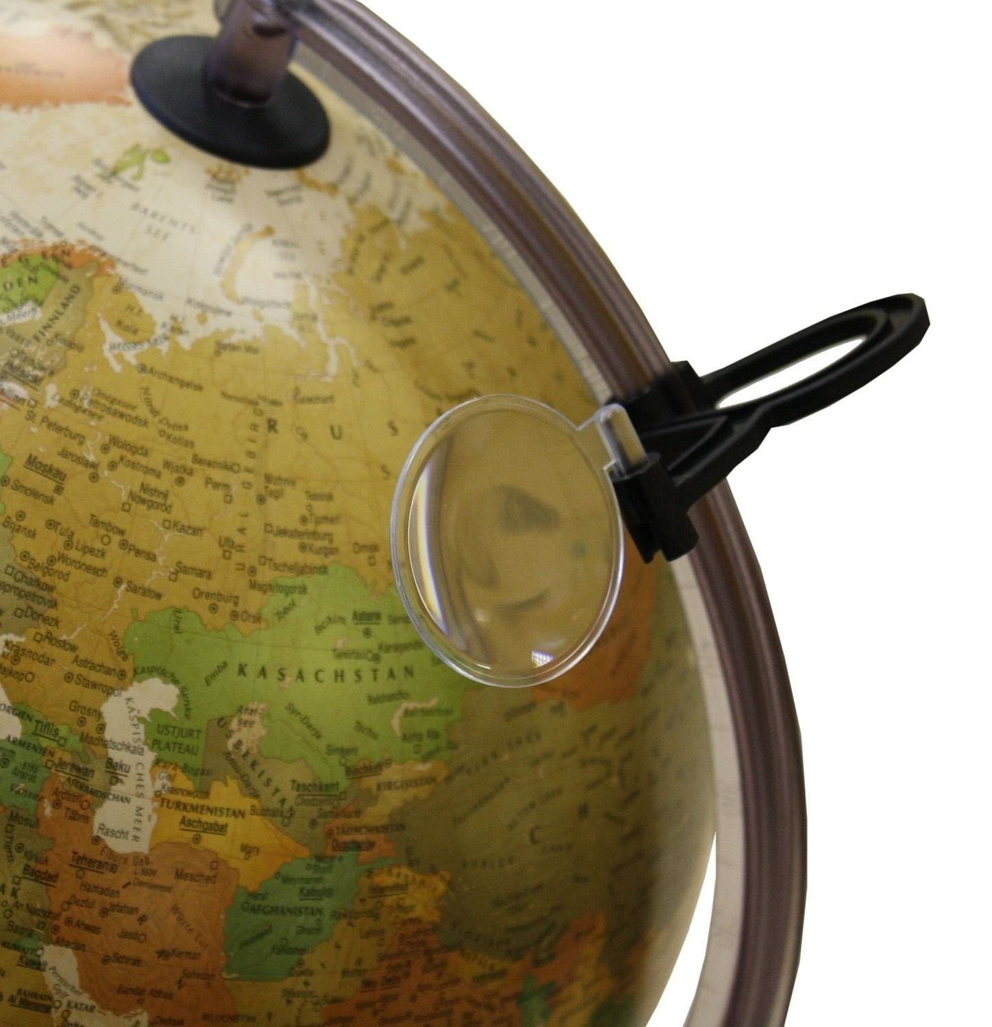 Glob geografic iluminat Marco Polo 25 cm – design clasic, lumina ambientala si detalii geografice clare - imagine 4