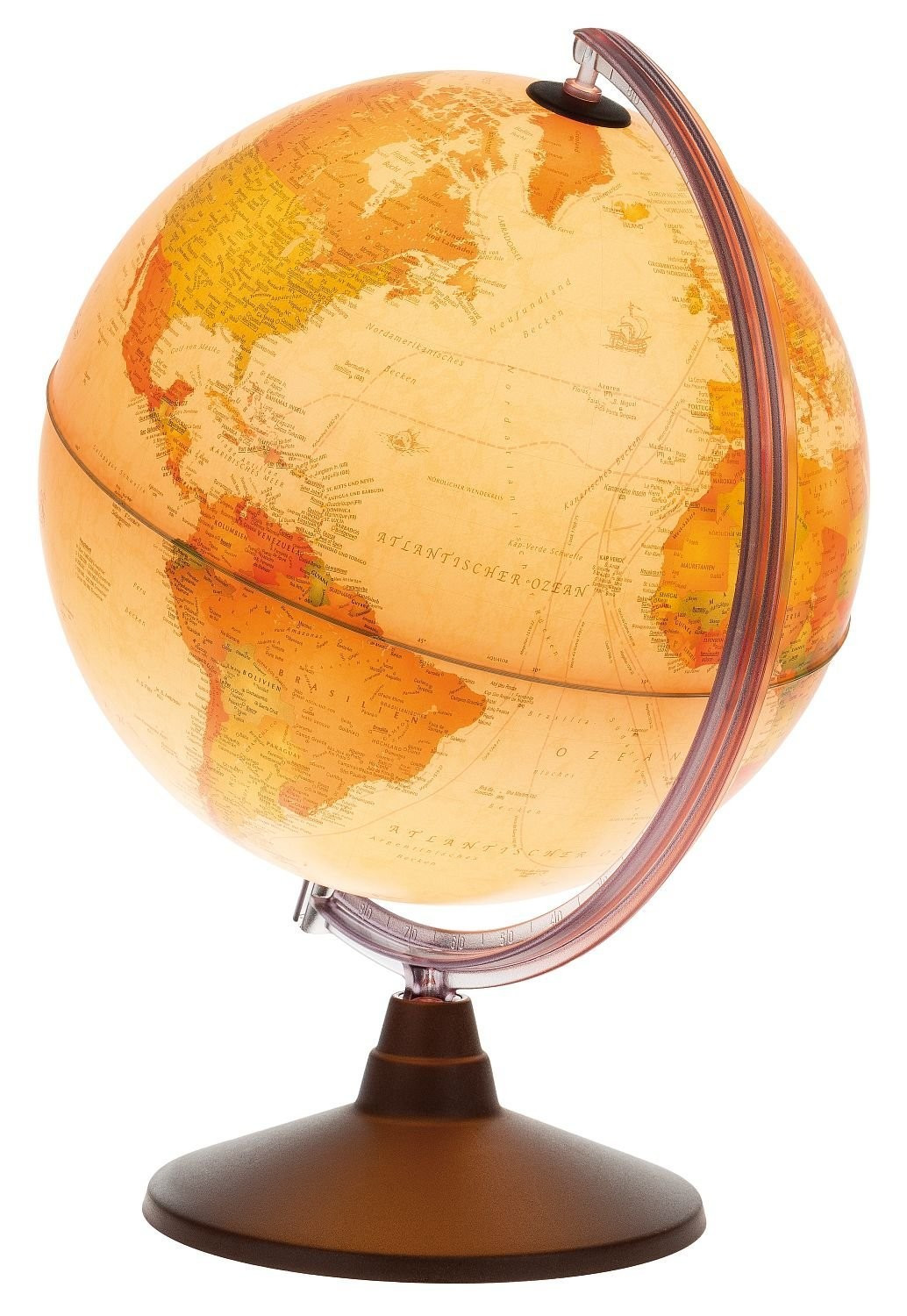 Glob geografic iluminat Marco Polo 25 cm – design clasic, lumina ambientala si detalii geografice clare - imagine 5