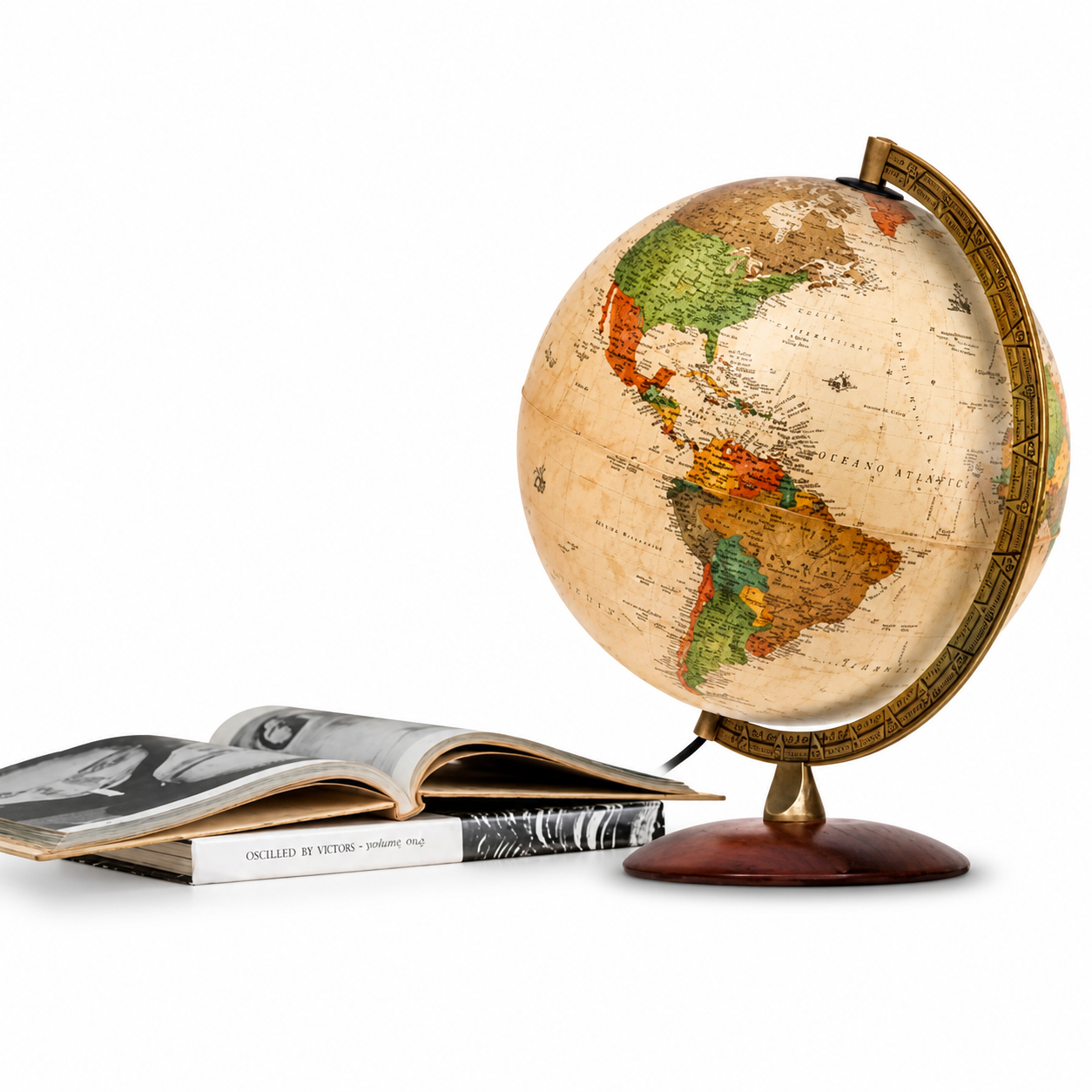 Glob pamantesc iluminat Antiquus 30 cm – cartografie politica, design vintage premium si lumina ambientala - imagine 2