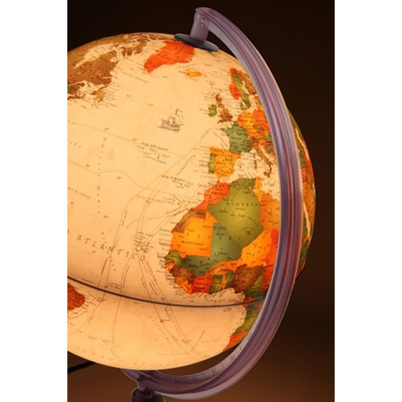 Glob pamantesc iluminat Antiquus 30 cm – cartografie politica, design vintage premium si lumina ambientala - imagine 3