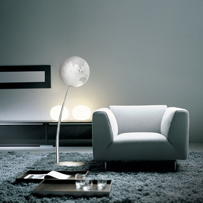 Glob pamantesc iluminat STEM Reflection 30 cm – design modern alb-gri, educativ si decorativ - imagine 3