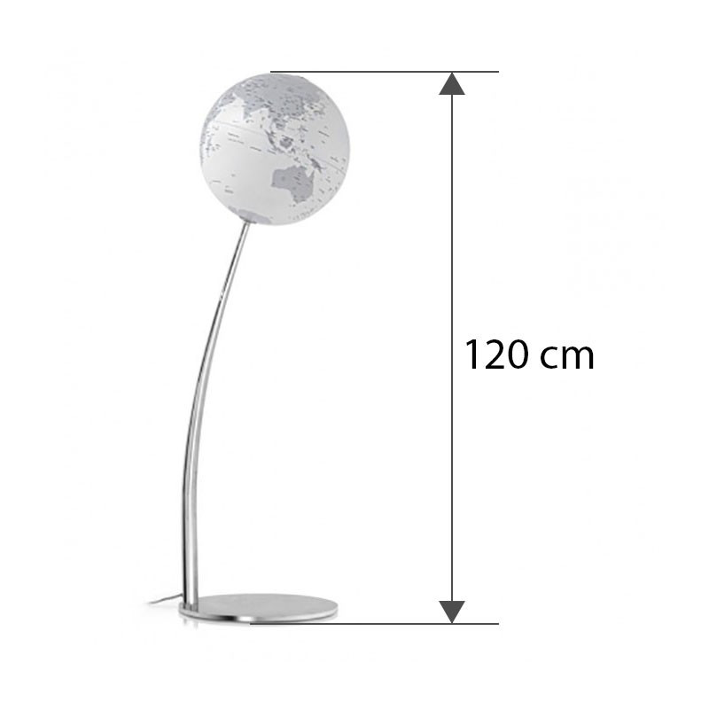 Glob pamantesc iluminat STEM Reflection 30 cm – design modern alb-gri, educativ si decorativ - imagine 5