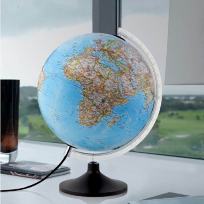 Glob geografic iluminat Carbon Clasic 30 cm – design modern si eleganta premium - imagine 3