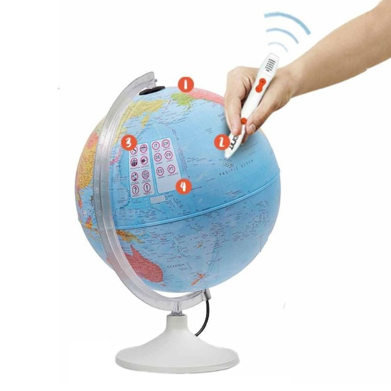 Glob pamantesc interactiv iluminat 30 cm – glob educational cu informatii audio in limba engleza - imagine 2