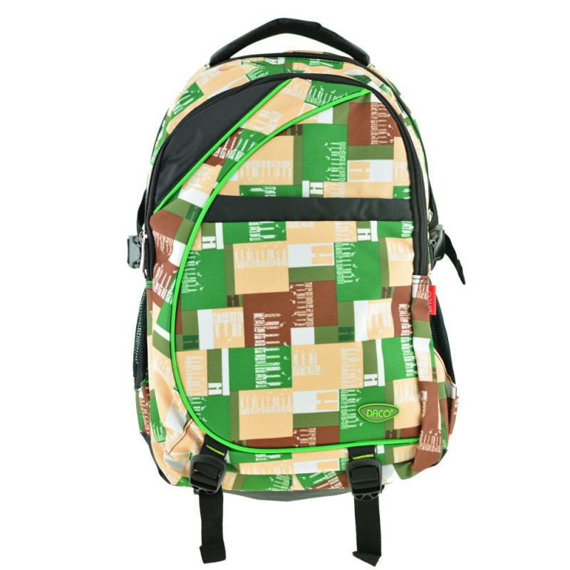 Ghiozdan elevi, imprimeu colorat, cu fermoar, Daco 46 cm