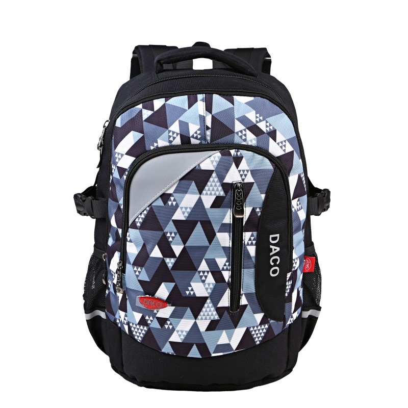 Ghiozdan pentru adolescenti, imprimeu modern, 46 cm, Daco GH552N