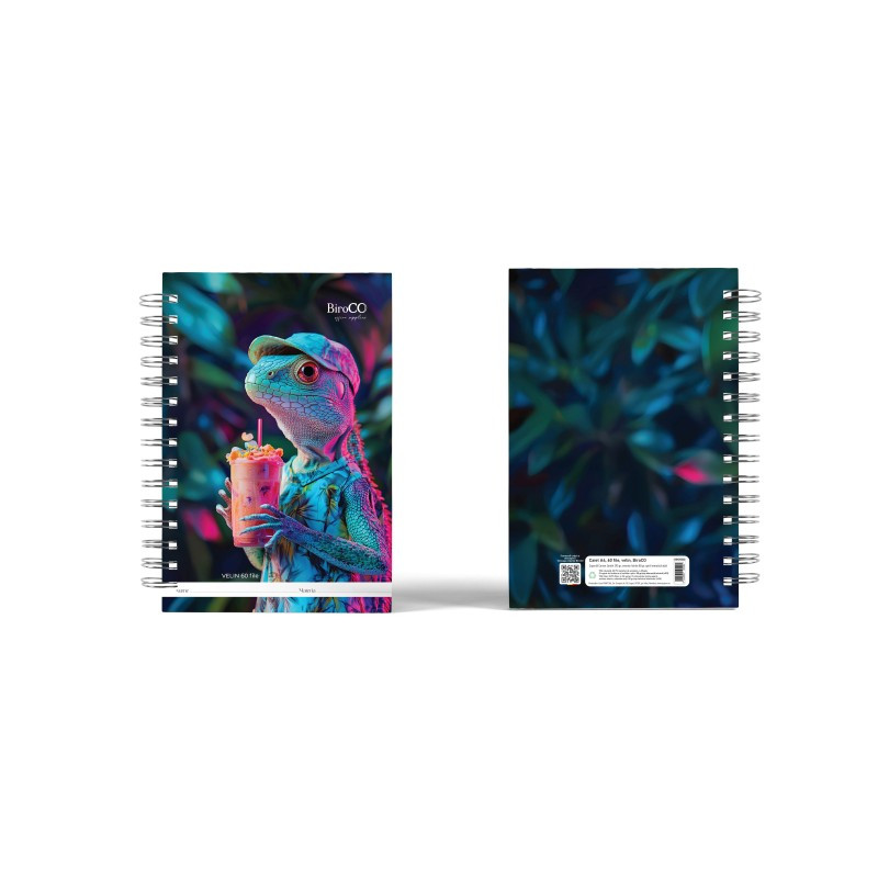 Caiet spirala BiroCO A4 velin 60 file Lizard