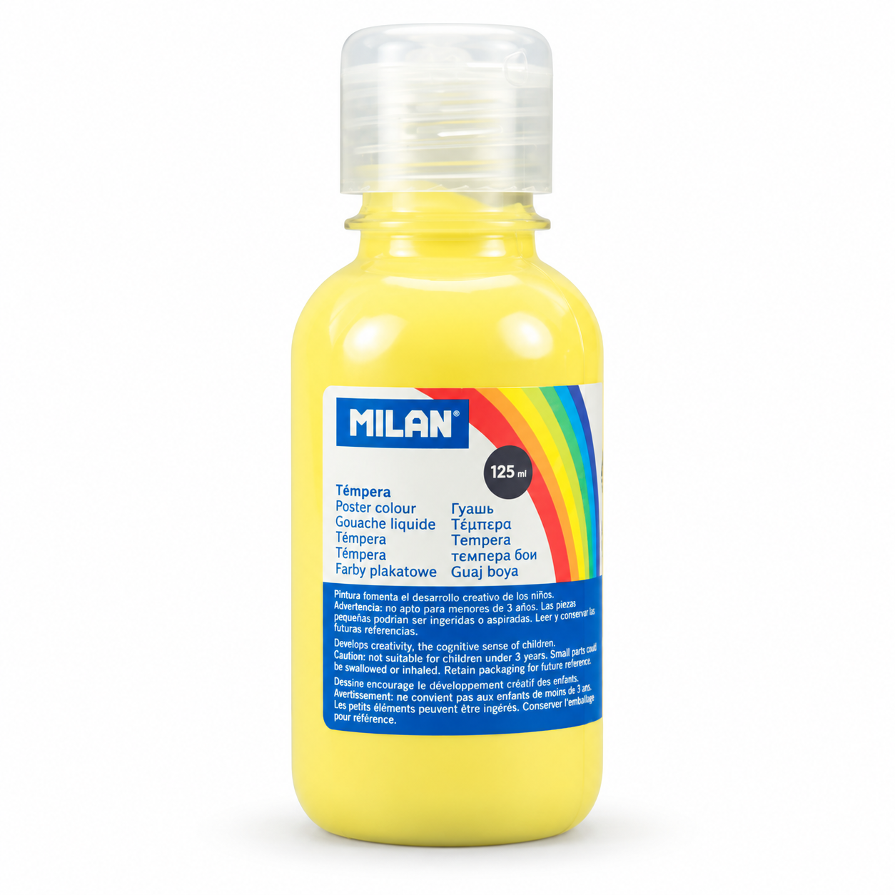 Culori tempera pentru pictura, galben deschis, 125 ml, MILAN