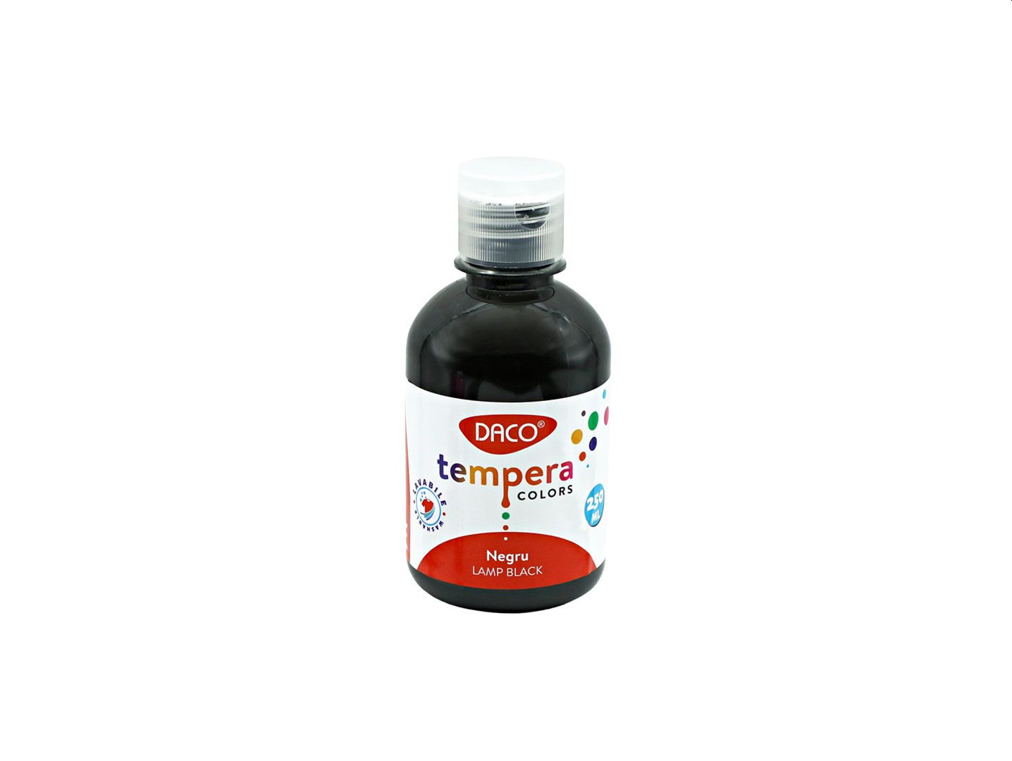 Culori tempera pentru pictura, negru, 250 ml, DACO