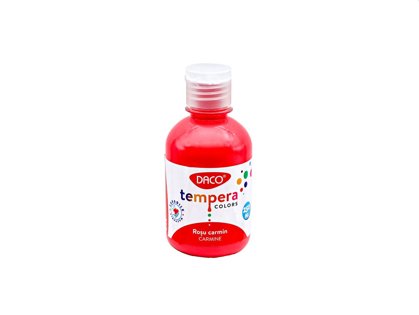 Culori tempera pentru pictura, rosu carmin, 250 ml, DACO